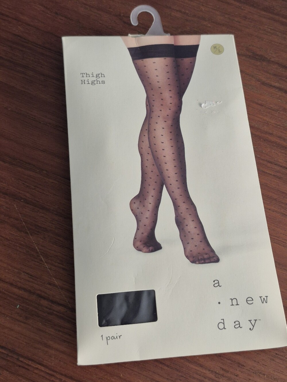 Black Sheer Print Thigh High M/L